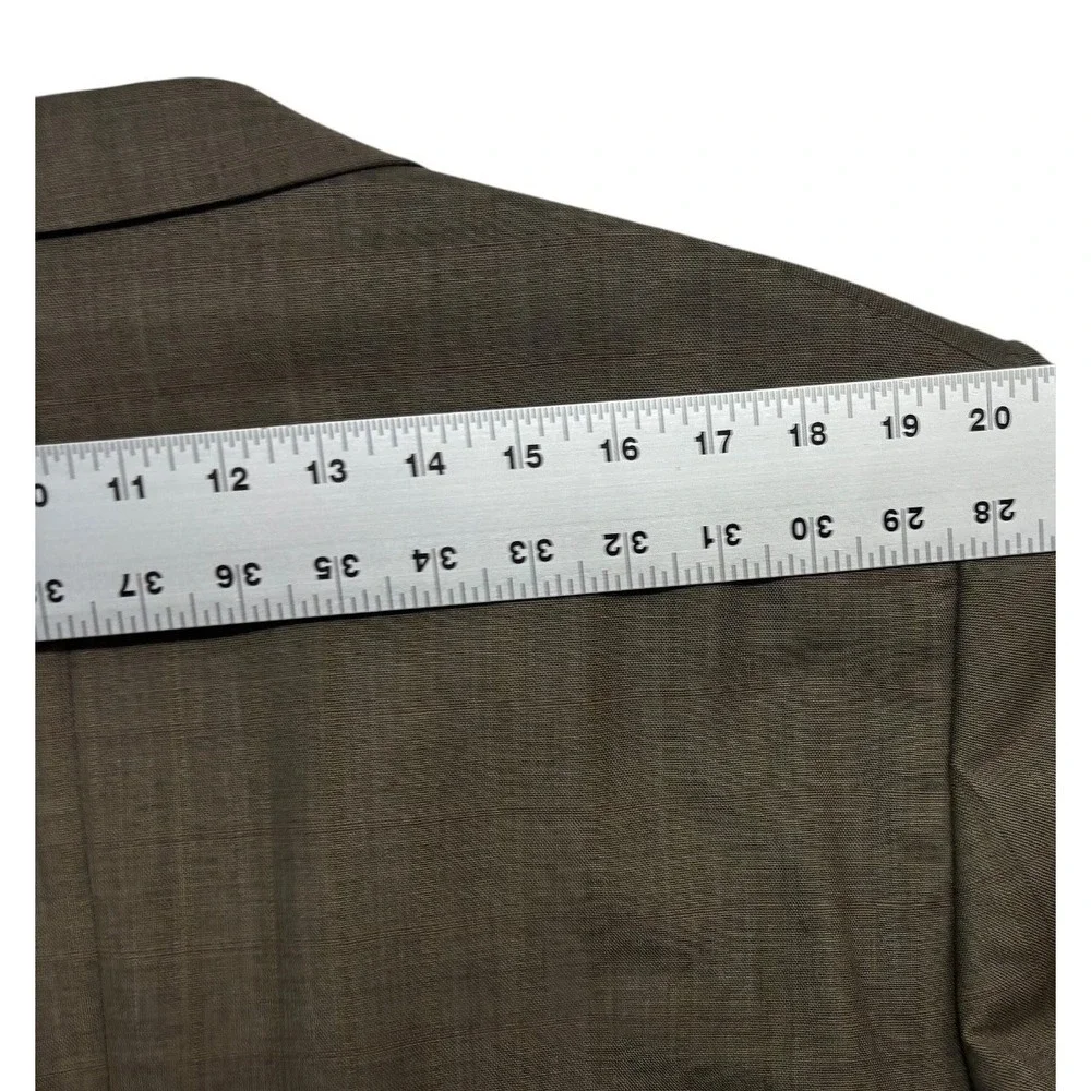 Hart Schaffner Marx 46R 38x32 Tan Windowpane 2pc Pant Suit USA Wool Pleated